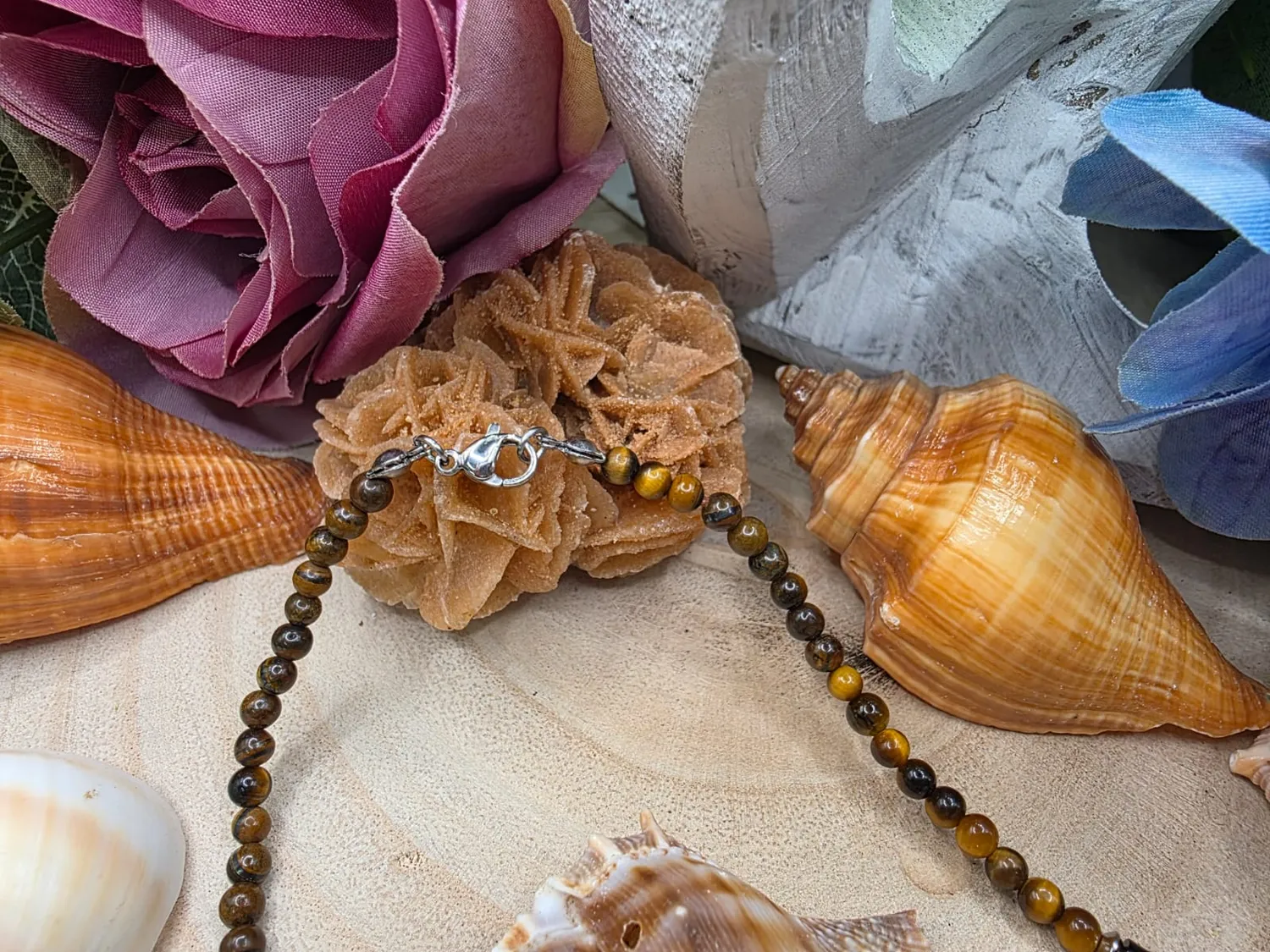 La Fenice Indaco Collana 4mm Pietra Naturale Unisex