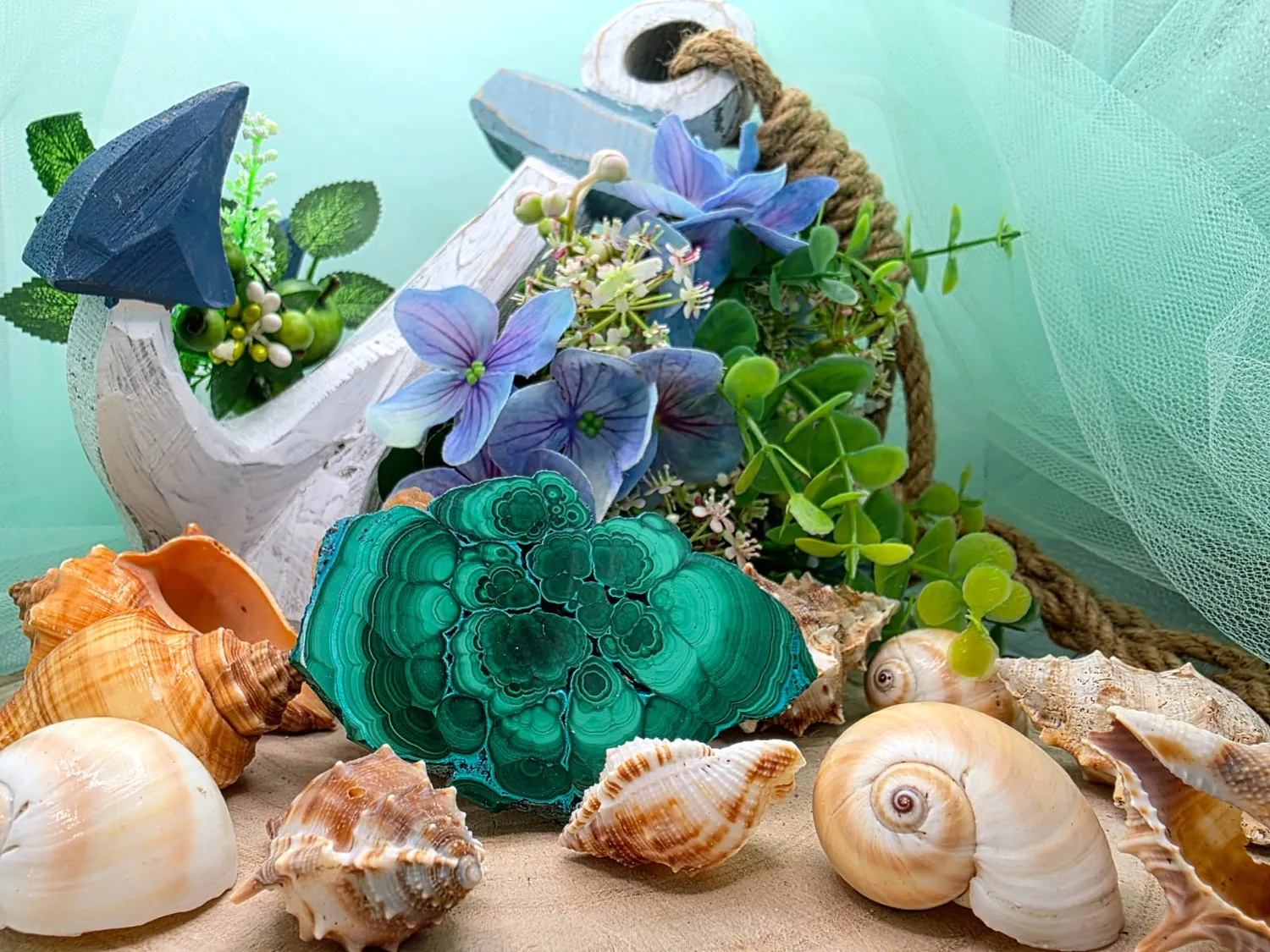La Fenice Indaco Fetta Malachite Crisocolla Levigata