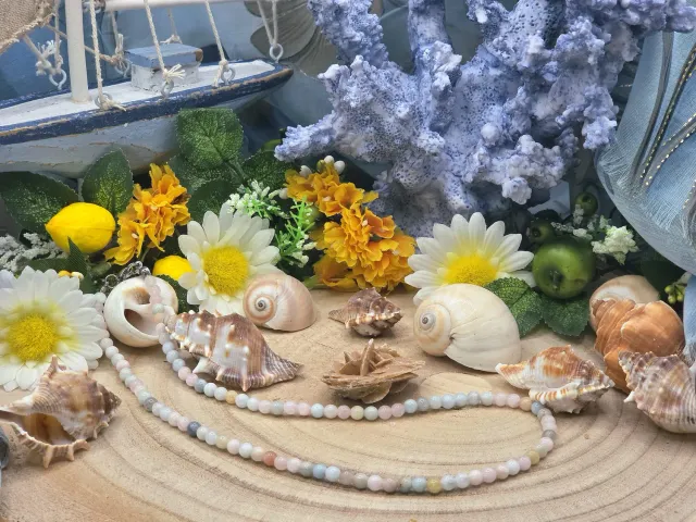 La Fenice Indaco Morganite Girocollo 4mm Pietra Naturale