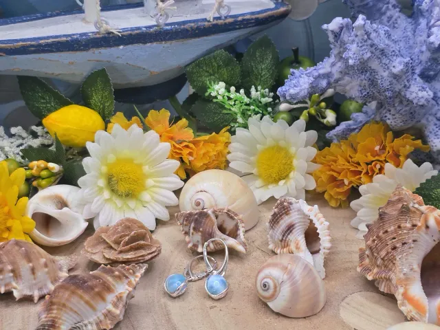 La Fenice Indaco Orecchini Larimar pietra naturale